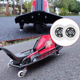 KAMIER Caster Wheel Replacement for Razor Crazy Cart - 76mm x 30mm Wheels Crazy Cart DLX XL Shift Drift Kids Electric Go Kart Rear Wheel Parts (Set of 2) Razor Part W25143401048