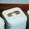 Darthome Retro Blue Tea Coffee Sugar Canisters Vintage Metal Square