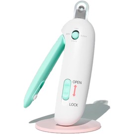 Paioxerty Cat Nail Clipper | Cat Nail Trimmer with Clipping Debris Storage, Adjustable Sizes, Hidden Nail File, Round Hole Blade for Injury-Free Grooming Tool for Pets