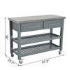 HOMCOM Kitchen Island Stainless Steel Top Rolling Utility Trolley Cart