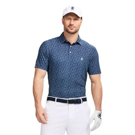 IZOD Men's Swingflex Elite Short Sleeve Golf Polo, Blazer Navy