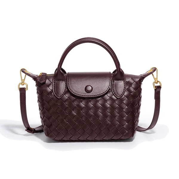 fuvezix Crossbody Bag for Women Mini Woven Bag Leather Women's