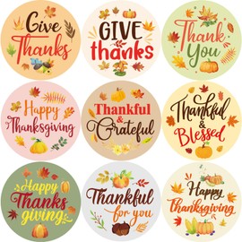 Happy Thanksgiving Stickers Fall Thank You Sticker for Kids Party Decoration Supplies Envelope Candy Bag Decor 210Pcs