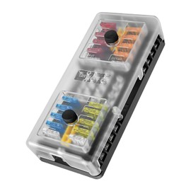 20 Way Fuse Box 16 Circuit Blade Fuse Block, Fuse Holder with Ground and Protection Cover, 12V 24V Blown Fuse DC SUB Panel for Car Boat Automotive Marine Vehicle Yacht Truck Trike RV SUV Ship