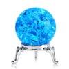 H&D HYALINE & DORA 40mm Crystal Ice Cracked Ball Paperweight,Blue