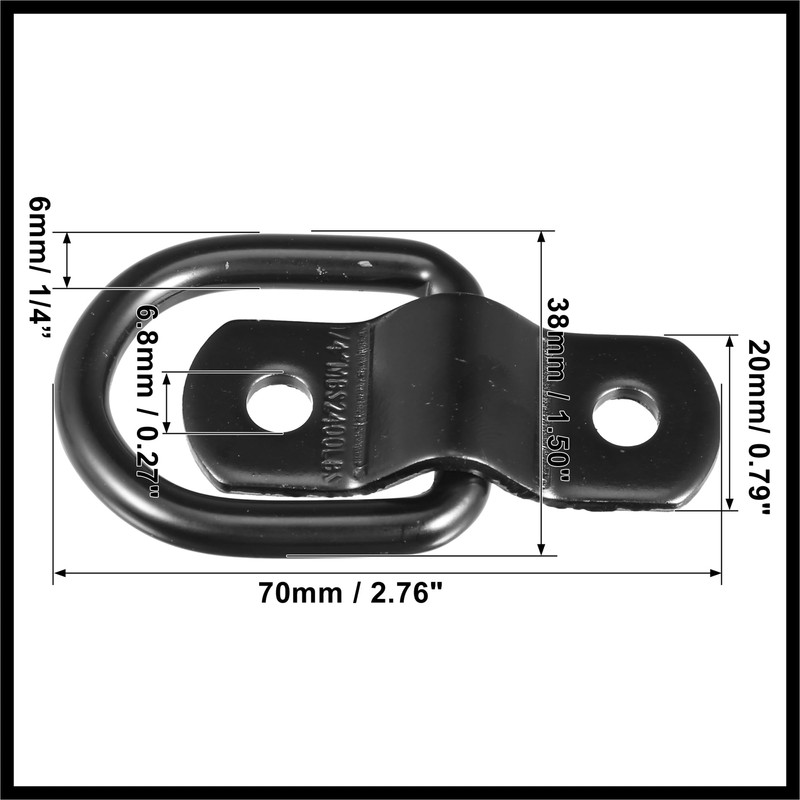 Hihaha 4pcs D Ring Tie Down Anchor 1/4" Diameter for