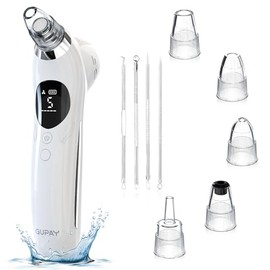 Aspiradora para eliminar puntos negros, limpiador facial de poros con 4 cabezales de succión, 5 velocidades, herramienta para quitar cabezas negras, kit de extractor de espinillas para acné y