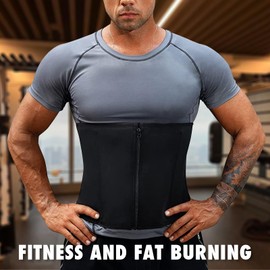 GENEMEN Mens Athletic Waist Cinching Belt Waist Shaping Belt with Buckle Zipper Style Sports Sana Belt (Black, L)