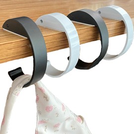 Hfpengzan 4Pcs C Shape Purse Hook for Table, Desk Bag Hook for Hanging Bag, Bag Hanger Hook for Dining Tables, Desks, and More Suitable for All Bag Types（Black White）