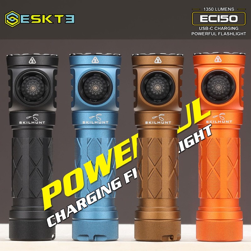 SKILHUNT EC150 USB-C Rechargeable Pocket Flashlight Compact Mini LED Torch