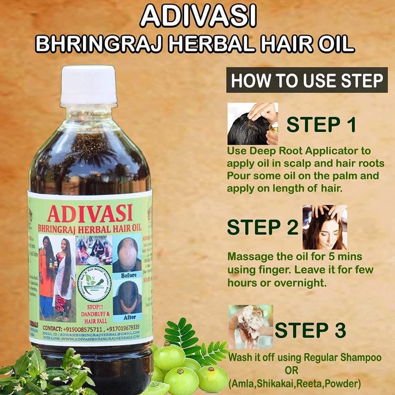  Generic BHRINGRAJ HERBALS Hair Oil, 500ml, 16.9 Fl Oz