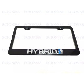 License Plate Frame 1pc 3D HYBRID Emblem Badge BLACK Stainless Metal License Plate Frame Holder