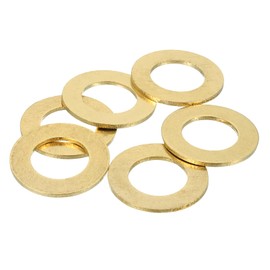 sourcing map 6 Pack Brass Flat Washer, M22 Copper Washers Crush Washer Kit Assortment, 22mm ID, 38mm OD, 2mm Thick for Bolts Screws Machinery Repair, Outdoor Construction