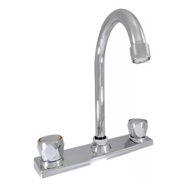 Bitka Mezcladora Para Fregadero Cuello Tipo Ganzo Bitka Bka796c Acabado Cromado Color Plateado