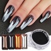 1Pcs Black Chrome Nail Powder Nail Glitter Powder Shining Chrome