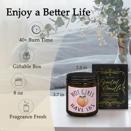 THDSE Hot Girls Have IBS,Funny Cute Gag Gift,Christmas Birthday Gifts for Hot Girls Women Female Friends,Cedar Fragrance Scented Candles,8 oz