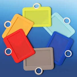 Horizontal ID Card Badge Holder Case Card Holder with Lanyard Neck Strap Heavy Duty ID Card Business Card Offices Supplies for Office Company Employee School Student Bus Pass Name Tag Card Holder Yellow