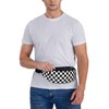 Checkerboard Fanny Pack Waist Bag Adjustable Black and White Belt