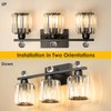 KunruiTAI 3-Light Black Modern K9 Crystal Vanity Lights, Black Bathroom