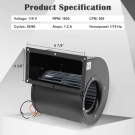 Blower Fan Motor for Dayton 1TDR9, 4C264, 4C448 1TDR9A Fasco B45267, 7063-5176 Furnace Blower Motor Replacement