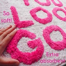 You Look Good Bath Mat Funny Cute Bathroom Rugs for Girls Hello Gorgeous Beautiful Funny Shower Fun Bathroom Decor Non-Slip Washable Kids Women Light Pink Blush Hot Pink