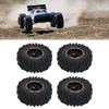 4Pcs Brass Wheel Tire Set 1.2in Hub Replacement for Traxxas
