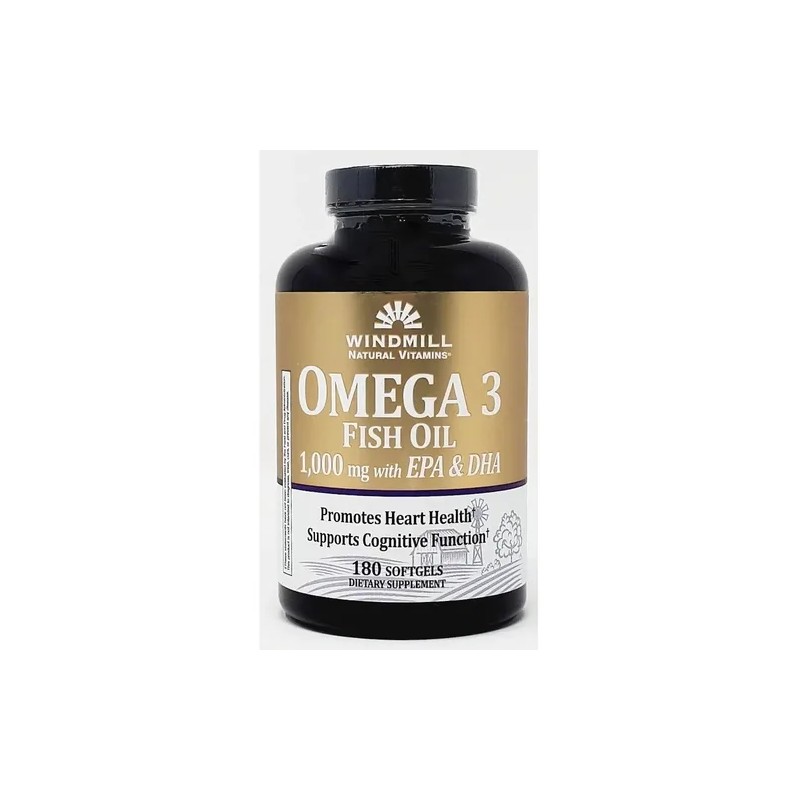 Omega 3 1000mg EPA DHA Sin Sabor Windmill 180 Cápsulas