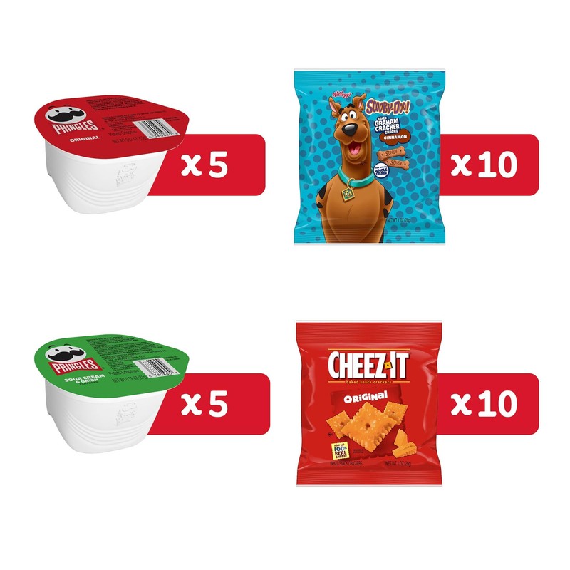 Kellogg's Cheez-It, Pringles & SCOOBY-DOO! Lunch Box Snacks, Variety Pack,