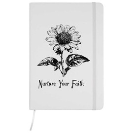 Azeeda A5 'Nurture Your Faith Daisy Flower' White Hardcover Ruled Notebook (NB00068257)