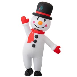 BERVYOSW Christmas Inflatable Snowman Costume with Big Hat for Adult Funny Blow Up Costumes for Men Women Holiday Party Cosplay Suit