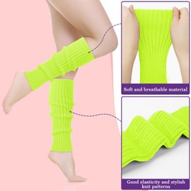 Buauty Leg Warmers 80s Party Ribbed Knit Outfits for Women Girls Fashion Y2k Winter Sports Neon Party Yoga Socks Accessories