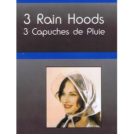 CLEAR PLASTIC RAIN HOODS 3PACK