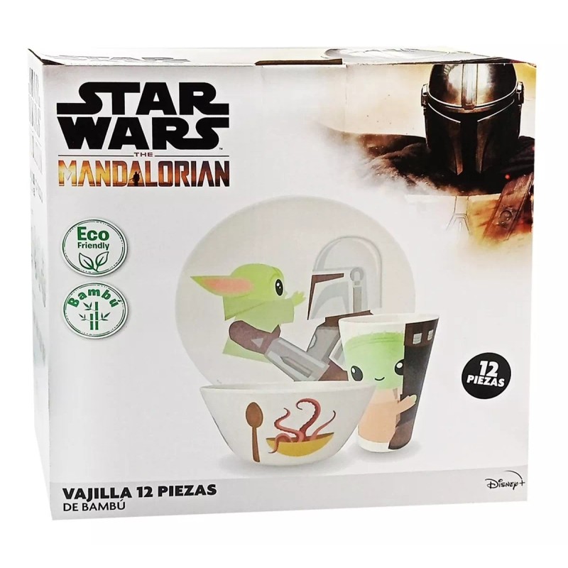 Muna Vajilla De Bambú Baby Yoda Plato Bowl Vaso 12