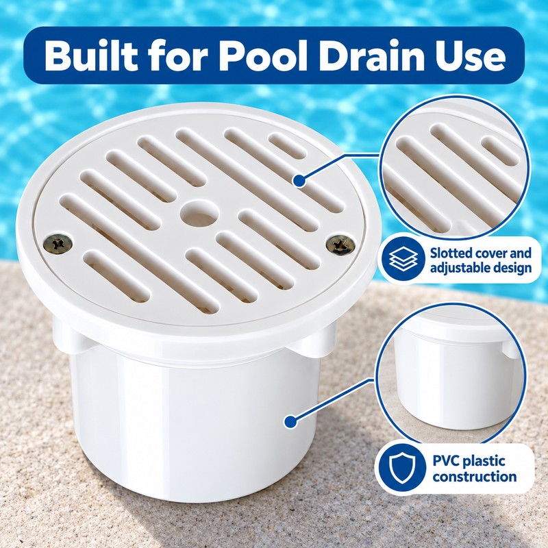 Adjustable Swimming Pool Floor Drain Outlet for Pool Water Drainage