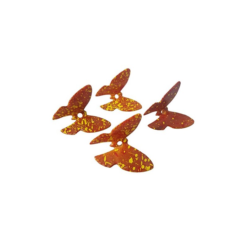 Set of 4 Autumn Speckled Plastic Butterfly Macrame Craft Beads