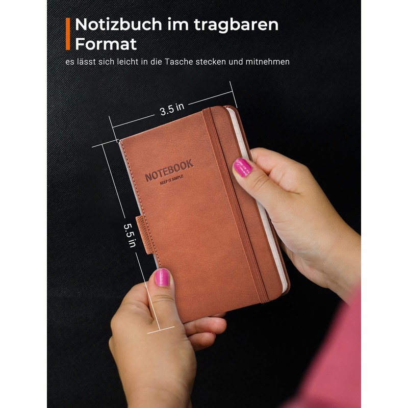 AISBUGUR Notebook A6 Pack of 2 Small 9 x 14