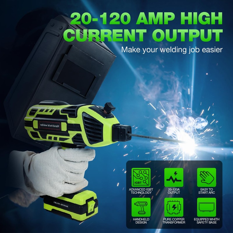 Handheld Welding Machine, 110V Portable Welder Handheld with IGBT Inverter