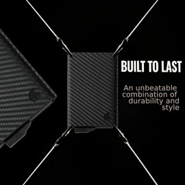 POWR Carbon Fibre Metal Card Holder. RFID Blocking Carbon Fibre Mens Wallet. Card Holder Wallet, Mens Minimalist Slim Metal RFID Blocking Contactless Protector