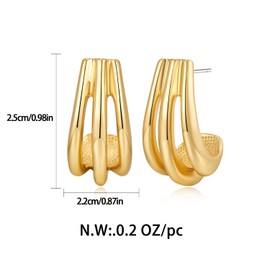 HolidayQbee Gold Drop Earrings Gold Earrings Dangly Gold Irregularity Earrings Womens Perfect Holidays Gift, Zinc, No Gemstone