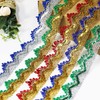 Length15 Yards，Width4cm/1.97Inch, Gold Green Sequin lace Trim Trim Craft Ribbon