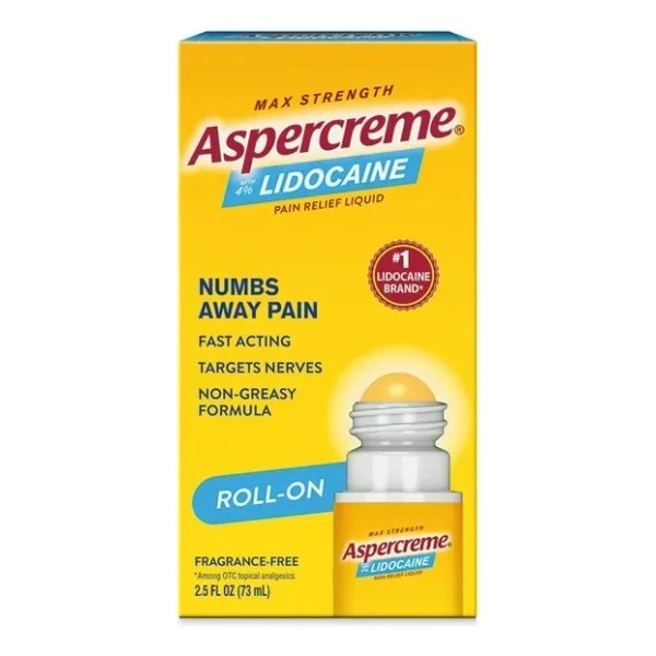 Aspercreme Lido Roll-on Alivio del Dolor Sin Olor Imp Eua
