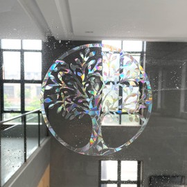 Prism Window Stickers for Bird Strikes, Anti-Collision Stickers, Stop Birds Flying in Windows (Tree of Life, 6 Pack)