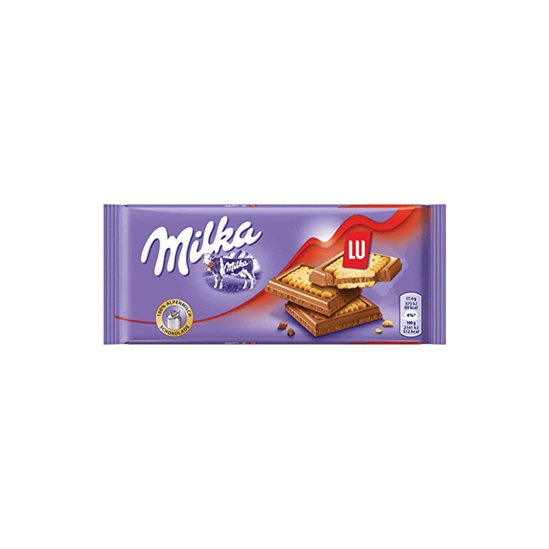 Milka Lu Cookie Milk Chocolate Bar, 3 Ounce (Pack of