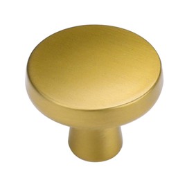 goldenwarm Brushed Brass Cabinet Knobs Solid Gold Dresser Knobs - LS5310YW Modern Drawer Knobs Kitchen Cupboard Hardware Bathroom Cabinet Hardware, 10 Pack