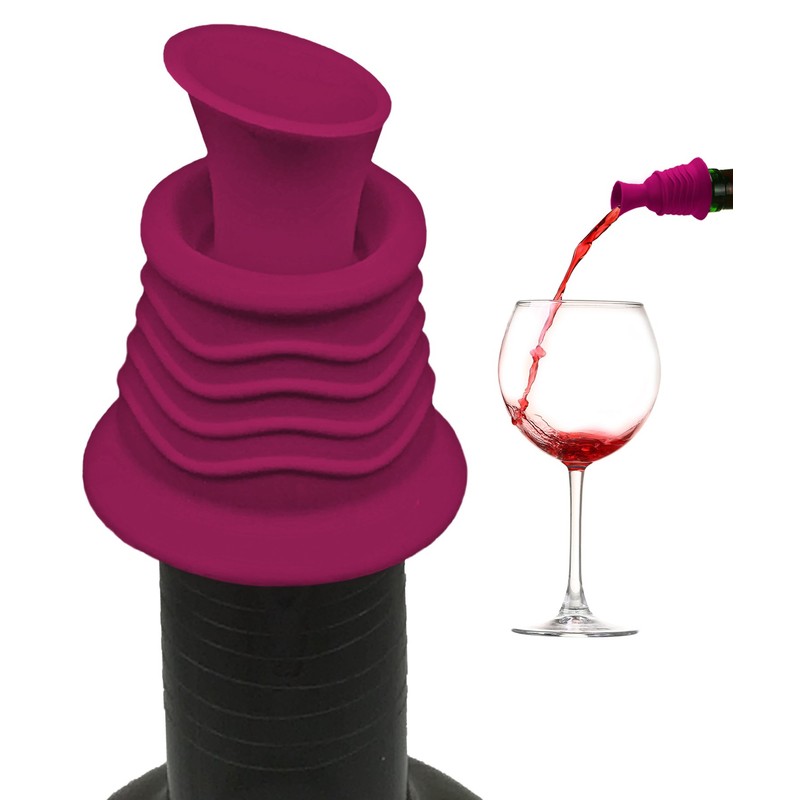 Simply Charmed Wine Stopper and Pourer 2 Pack – Pink