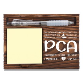 Personal Care Attendant Appreciation Gifts, Thank You Gift for PCA, Caregiver Office Coworkers Staff Appreciation Gifts, Sticky Note Holder Wooden Notepad & Pen Holder 6.5" x 4.7" - FTA288