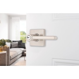 BRINKS – Contemporary Keyed Entry Door Lever, Satin Nickel - Designed for Sleek and Modern Homes and Blends Seamlessly with Interior Décor (E2417-119)