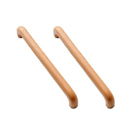 KOVNISE 2 Pack Solid Wood Beech Cabinet Handles Original Wood Color Simple Style for Cabinet Door Drawer Dresser Drawer Cabinet Wooden Door Handle (224mm)