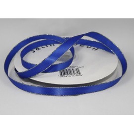 Royal Blue 3/8" Satin Ribbon w/Gold Edges (50 Yds)