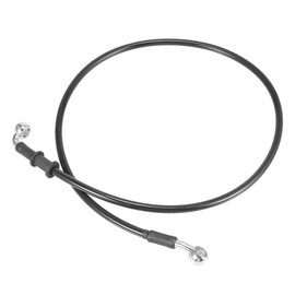 Motoforti Universal 90cm 35.43" Motorcycle Brake Clutch Oil Hose Line Pipe Hydraulic Reinforced Stainless Steel Braided Black
